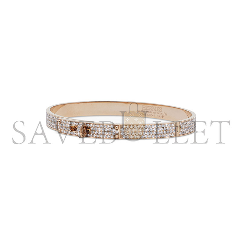 h**mes 18k rose gold and Di*m*nd kelly bracelet